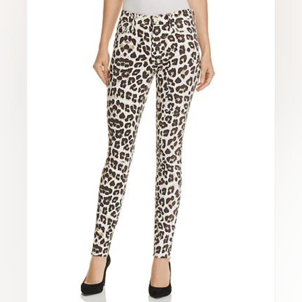 Mother Jeans Leopard "Looker" High Waist Cropped Skinny Size 26
